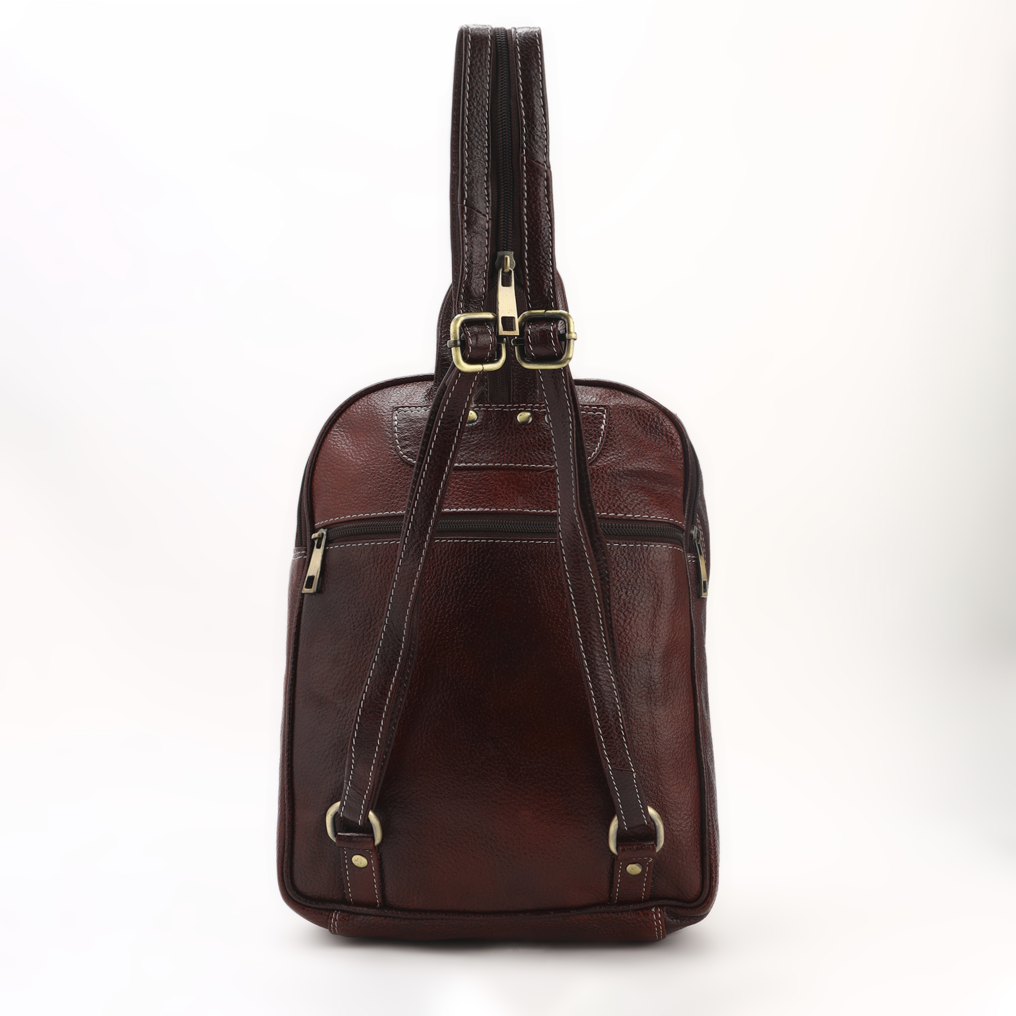 Premium Unisex Leather Backpack for Men & Women Genuine Solid Brown Laptop Backpack with Multiple Compartments Stylish Office & Travel Bag by Nation Crafts - Image 7