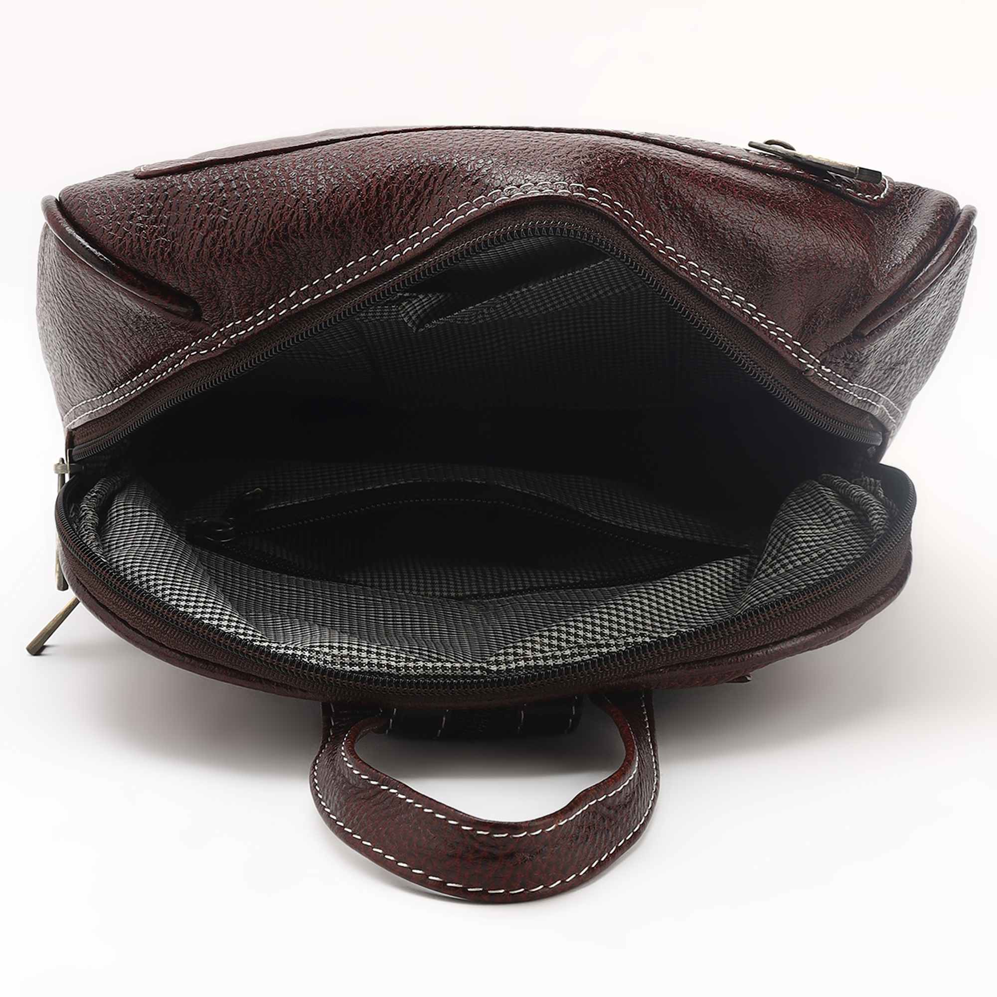 Premium Unisex Leather Backpack for Men & Women Genuine Solid Brown Laptop Backpack with Multiple Compartments Stylish Office & Travel Bag by Nation Crafts - Image 2