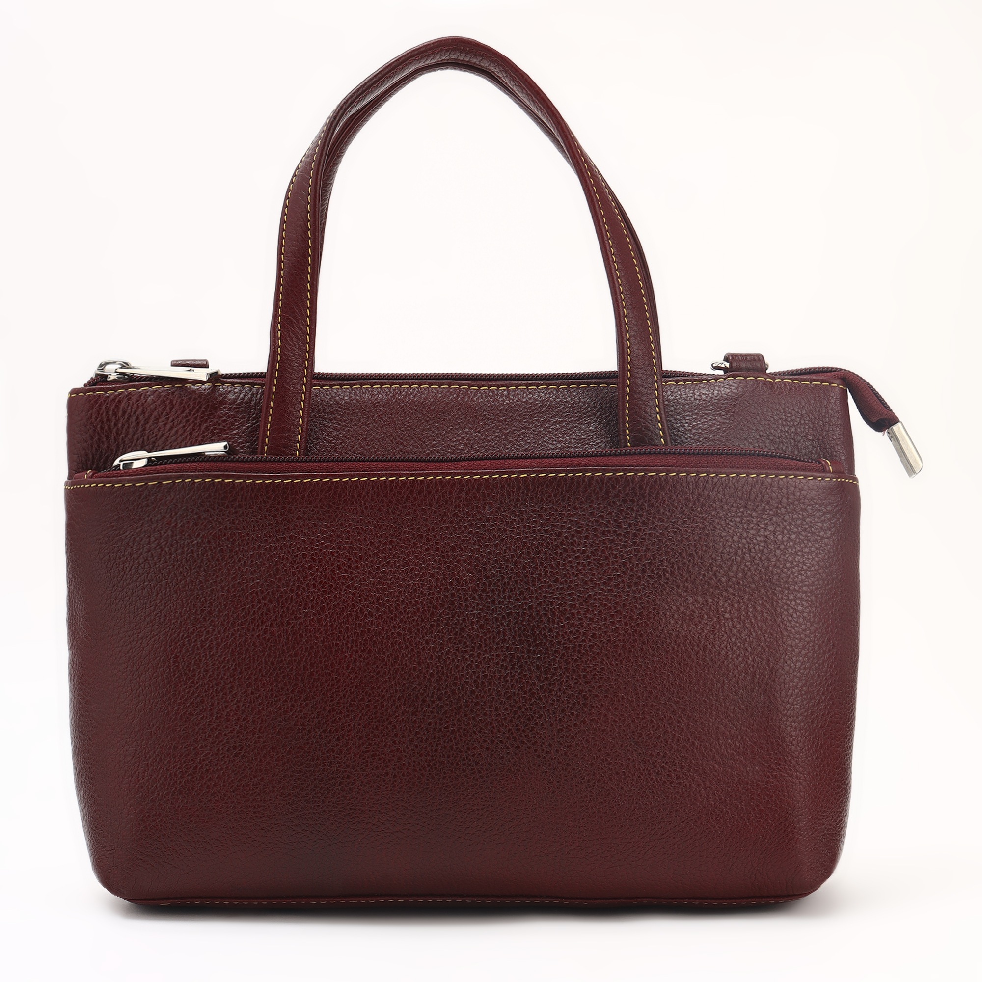 Premium Genuine Leather Handbag for Women – Classic Red Tote with Adjustable Strap & Multiple Compartments | Stylish Office & Casual Bag - Image 3