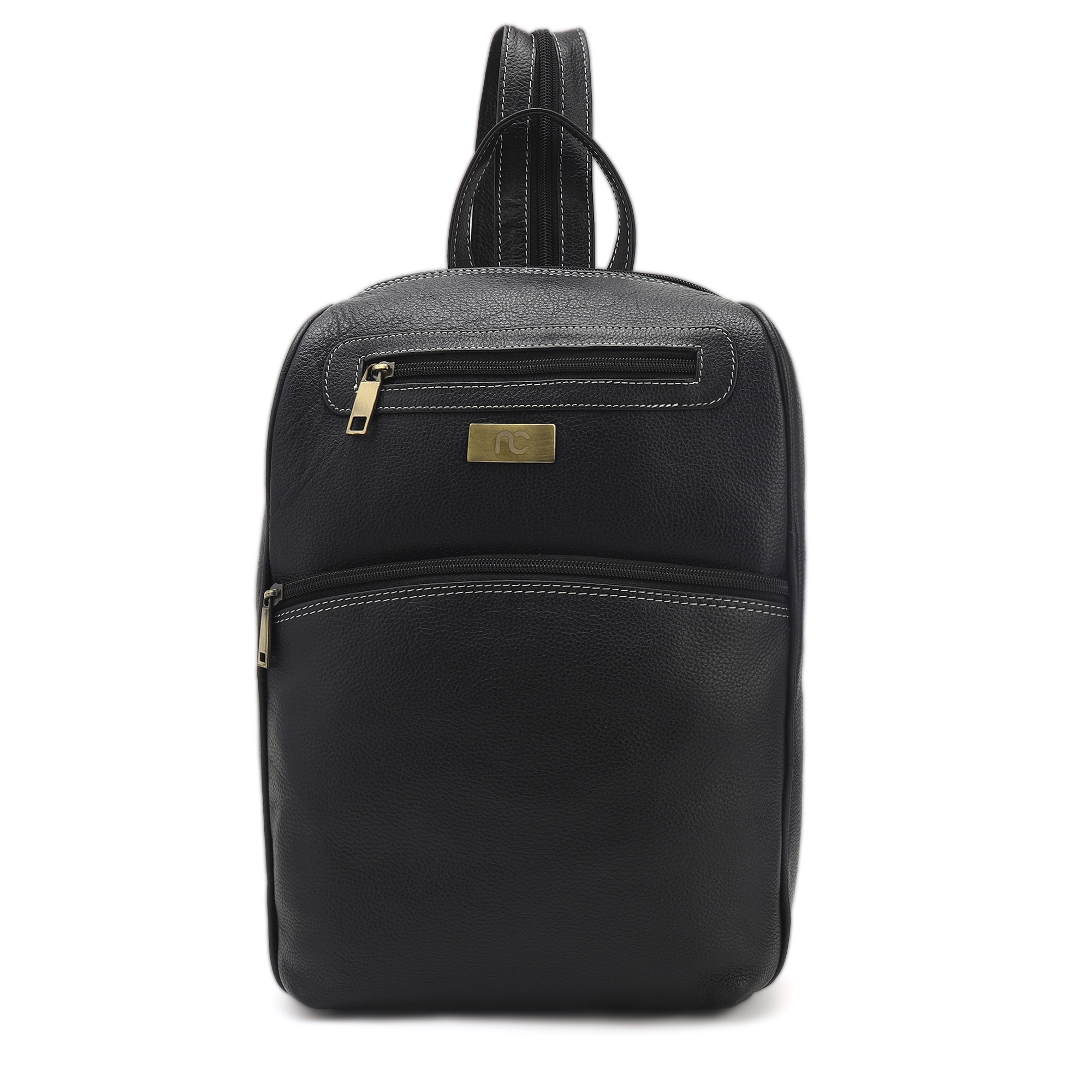 premium black leather backpack for men and women by Nation Crafts, genuine leather laptop bag
