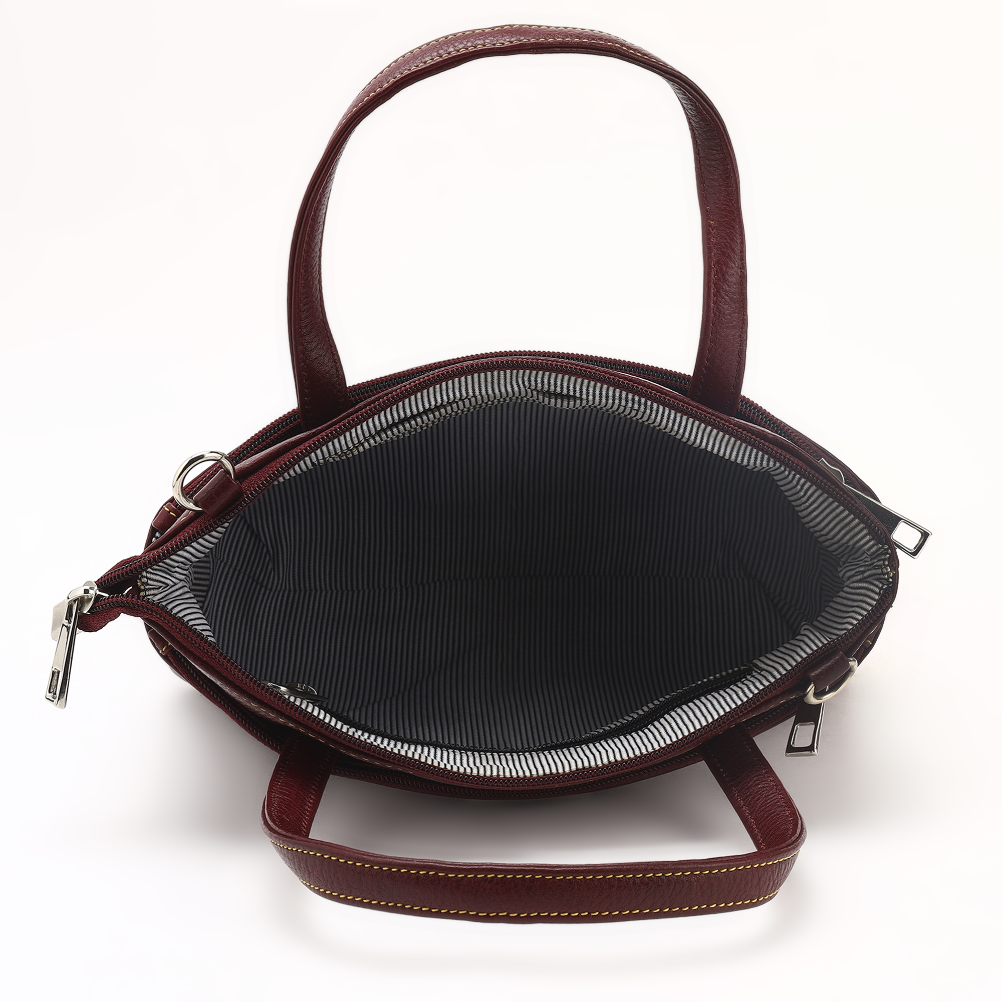 Premium Genuine Leather Handbag for Women – Classic Red Tote with Adjustable Strap & Multiple Compartments | Stylish Office & Casual Bag - Image 4