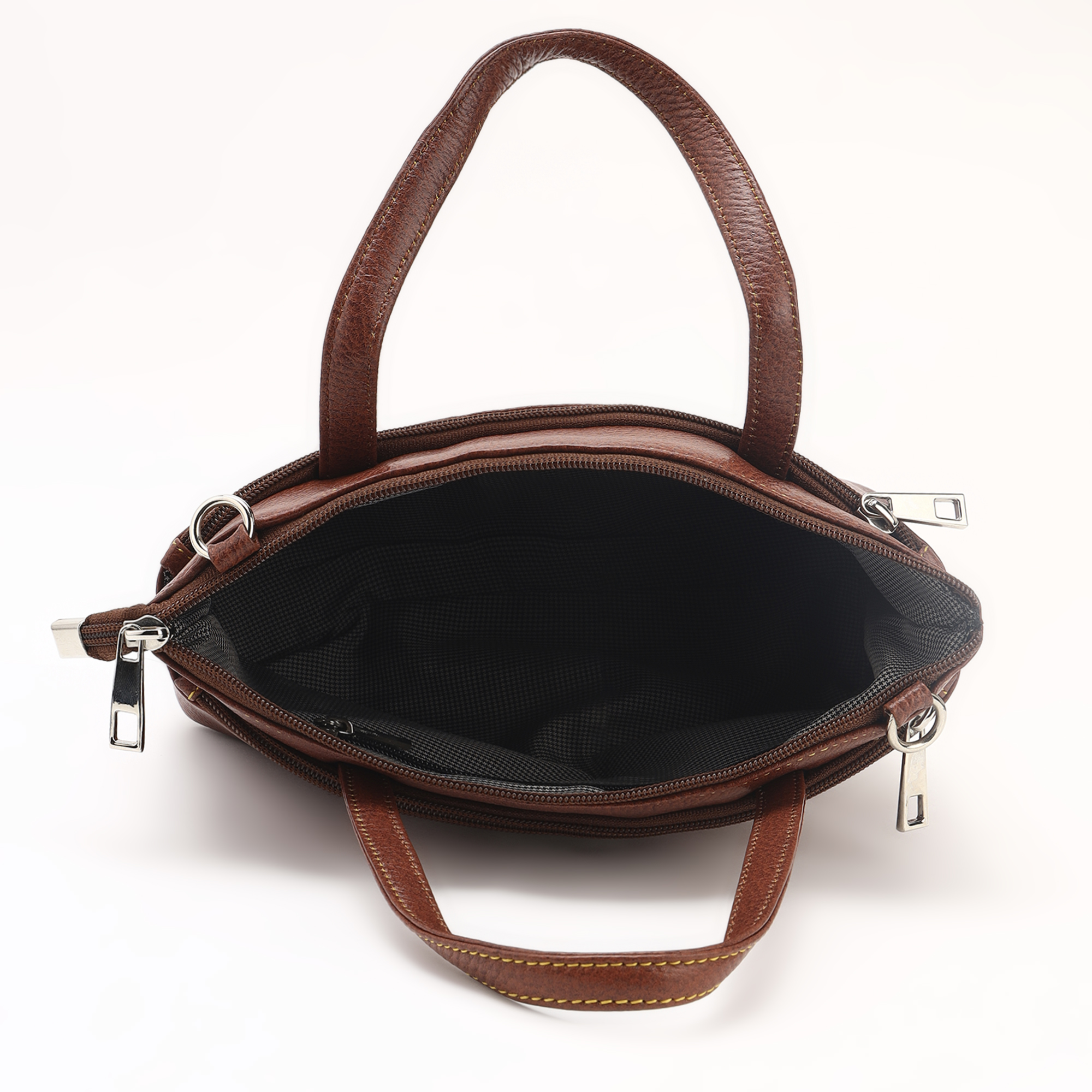 Women Leather Shoulder Bag Tan Crossbody Purse with Detachable Strap & Multi Organizer Pockets By Nation Crafts - Image 3