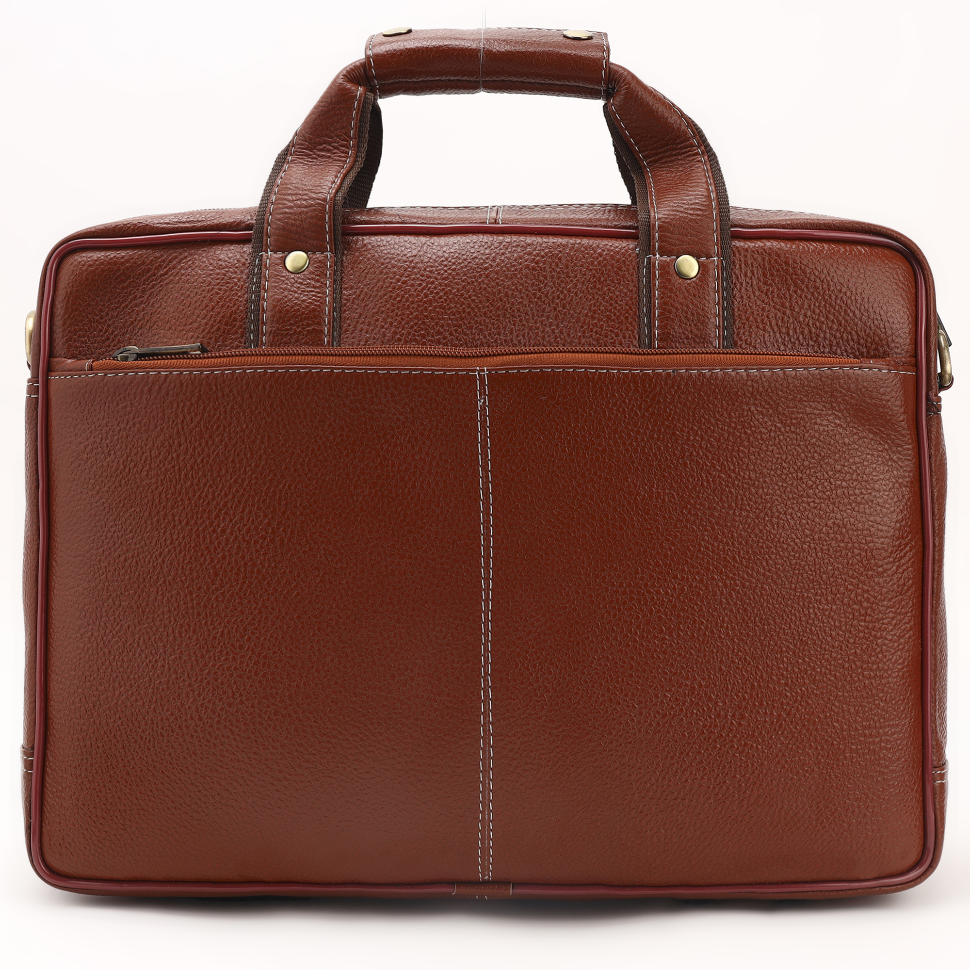 Messenger Bags For Men Office Use Professional Brown Genuine Leather Laptop Bag with Multi-Pocket Organizer 15 Inches - Image 5